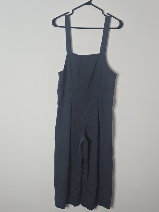 Pants - Vintage Navy Wide-Leg Jumpsuit with Square Neck